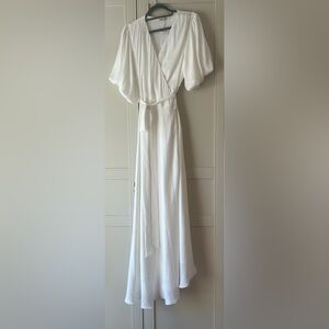 White Satin Engagement dress